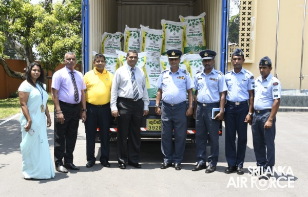 A STOCK OF ORGANIC FERTILIZER PRODUCED BY SRI LANKA AIR FORCE BASE KATUNAYAKE HANDED OVER TO CEYLON FERTILIZER COMPANY LIMITED