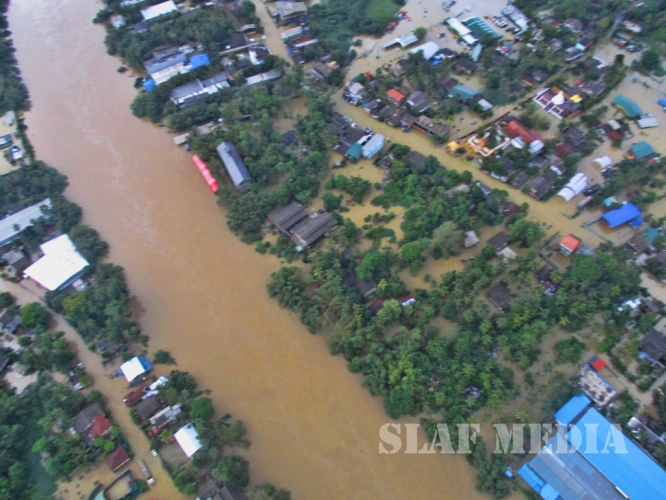 SLAF Conducted Helicopter Recce To Assess Flood Damage and Assistance