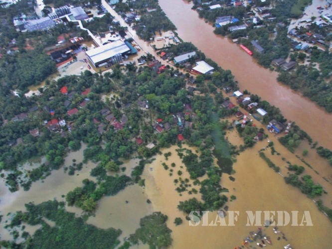 SLAF Conducted Helicopter Recce To Assess Flood Damage and Assistance