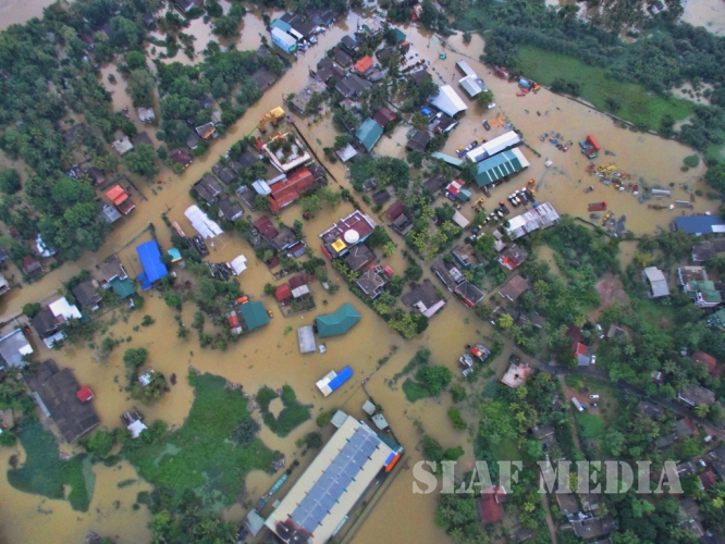 SLAF Conducted Helicopter Recce To Assess Flood Damage and Assistance