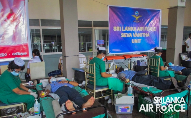SEVA VANITHA UNIT CONDUCTED A BLOOD DONATION CAMPAIGN AT SLAF BASE RATMALANA