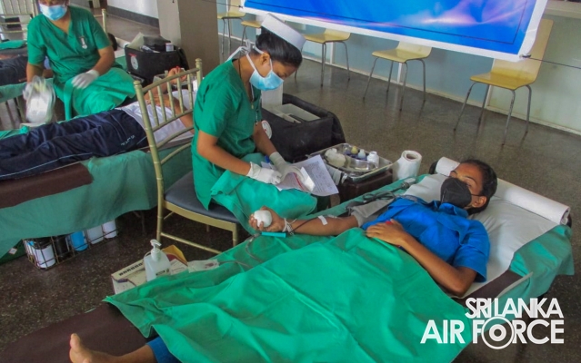 SEVA VANITHA UNIT CONDUCTED A BLOOD DONATION CAMPAIGN AT SLAF BASE RATMALANA