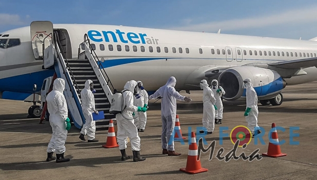 SLAF CBRNE Wing Disinfects Belgian Ship Crew who arrived at Mattala Rajapaksa International Airport