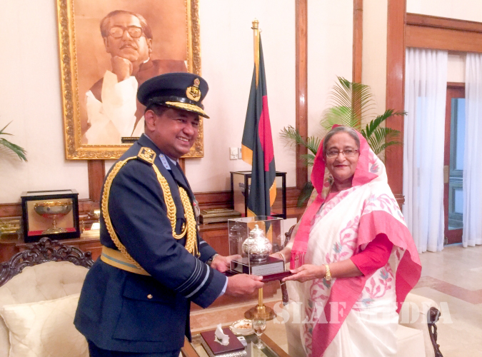 Commander of the Air Force Calls on the Prime Minister of Bangladesh