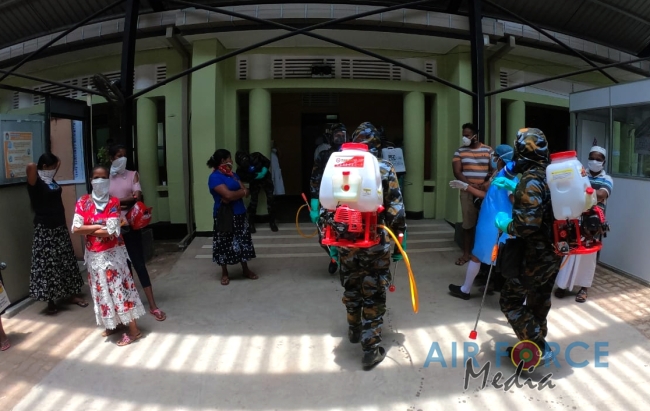 Sri Lanka Air Force CBRNE Wing Continuously Conducts Disinfecting Operations