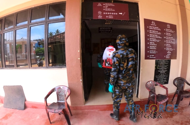 Sri Lanka Air Force CBRNE Wing Continuously Conducts Disinfecting Operations
