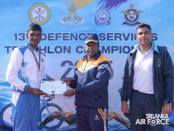 SLAF CLAIMS DOUBLE VICTORY AT THE 13TH DEFENCE SERVICES TRIATHLON CHAMPIONSHIP 2025