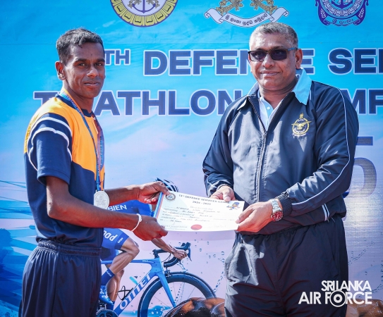 SLAF CLAIMS DOUBLE VICTORY AT THE 13TH DEFENCE SERVICES TRIATHLON CHAMPIONSHIP 2025