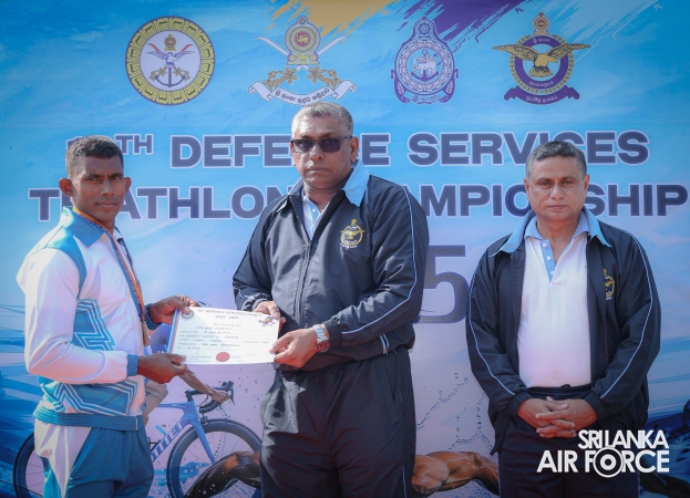 SLAF CLAIMS DOUBLE VICTORY AT THE 13TH DEFENCE SERVICES TRIATHLON CHAMPIONSHIP 2025