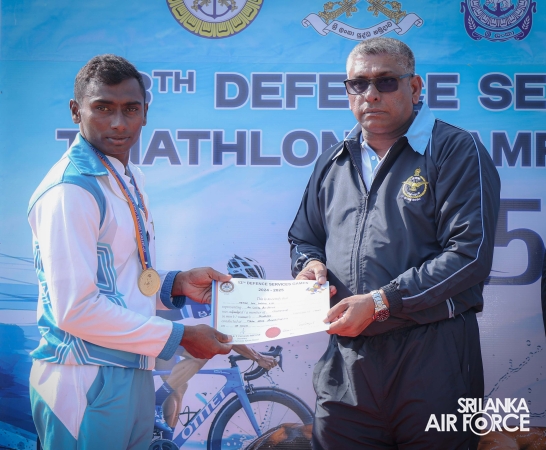SLAF CLAIMS DOUBLE VICTORY AT THE 13TH DEFENCE SERVICES TRIATHLON CHAMPIONSHIP 2025