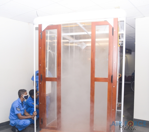 Passenger Disinfection Chamber Manufactured by SLAF Commissioned at Bandaranayake International Airport
