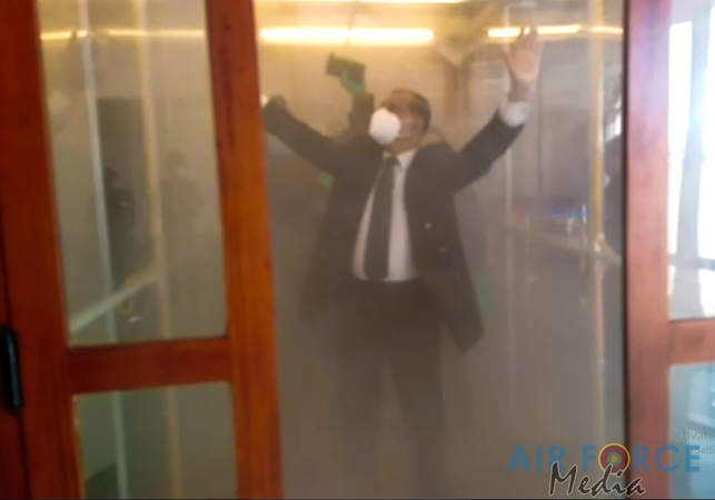 Passenger Disinfection Chamber Manufactured by SLAF Commissioned at Bandaranayake International Airport