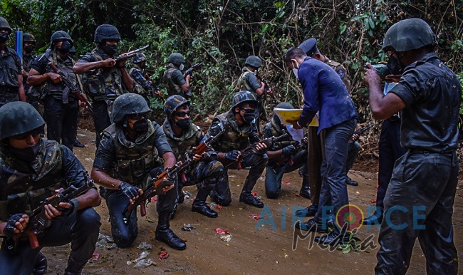 SLAF REGIMENT OFFICER CADETS TAKE PART IN A JOINT EXERCISE WITH SL ARMY OFFICER CADETS
