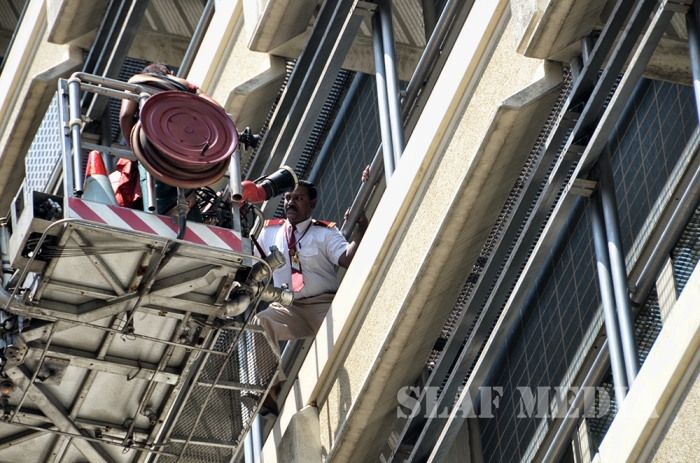 SLAF Assists to Conduct Fire Drill at Central Bank