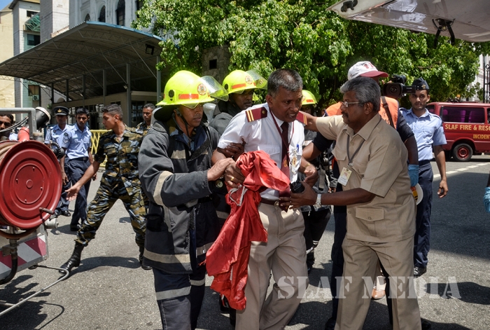 SLAF Assists to Conduct Fire Drill at Central Bank