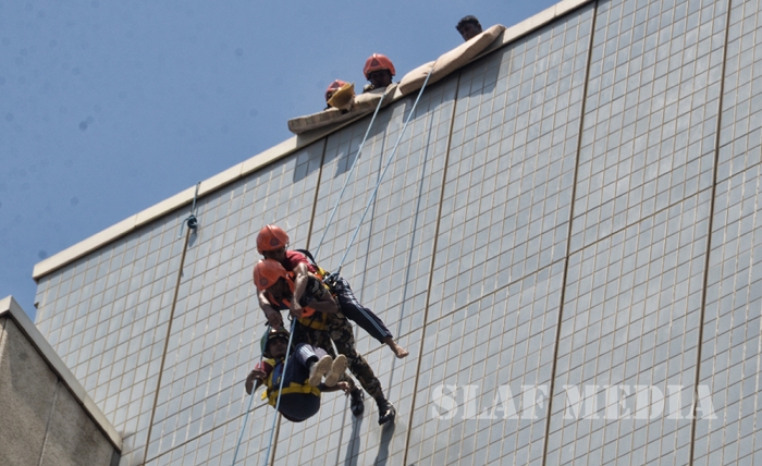 SLAF Assists to Conduct Fire Drill at Central Bank