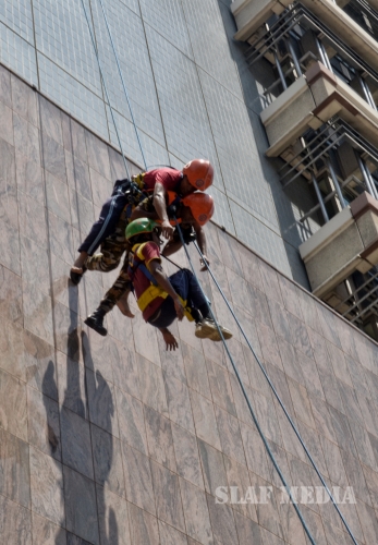 SLAF Assists to Conduct Fire Drill at Central Bank