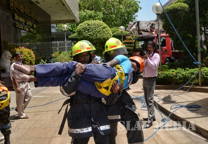 SLAF Assists to Conduct Fire Drill at Central Bank