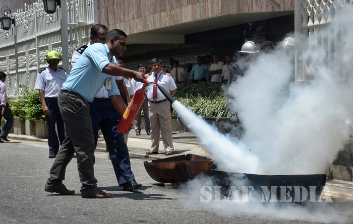 SLAF Assists to Conduct Fire Drill at Central Bank