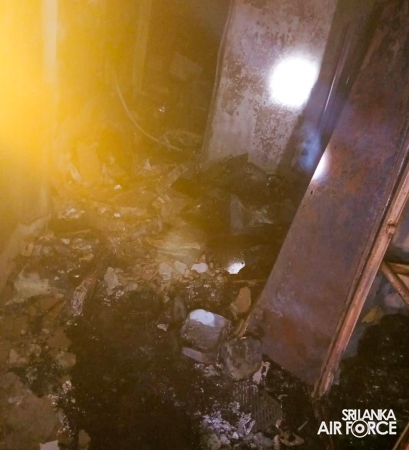 SLAF ASSISTS IN EXTINGUISHING FIRE AT SINGER SHOWROOM IN MIRIGAMA