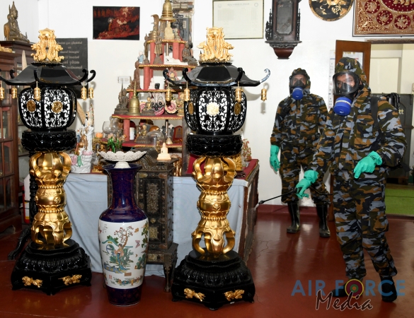 SLAF CBRNE Wing Disinfects Gangaramaya Temple in Colombo