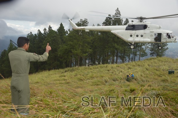 Sri Lanka Air Force conducts underslung operation at Hanthane Hill