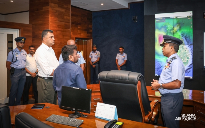 PRESIDENT REVIEWS SLAF RESCUE AND RELIEF OPERATIONS AT AIR FORCE
HQ