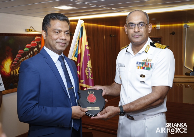 COMMANDER OF THE AIR FORCE VISITS INDIAN AIRCRAFT CARRIER INS
VIKRANT