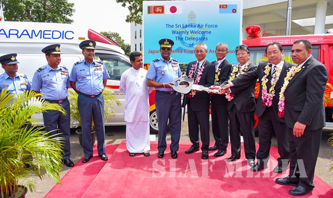 Japan Sri Lanka Friendship Association Donates an Ambulance and Fire Vehicle to The SLAF