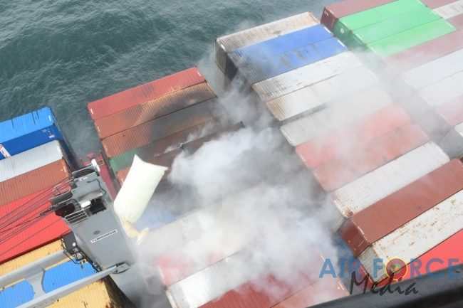 SLAF DEPLOY BELL-212 TO ASSIST CONTAINER SHIP “X-PRESS PEARL”