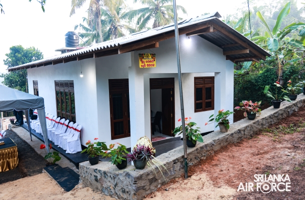 SLAF SEVA VANITHA UNIT HANDS OVER TWO NEWLY CONSTRUCTED HOUSES TO SLAF PERSONNEL
