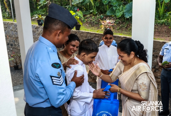 SLAF SEVA VANITHA UNIT HANDS OVER TWO NEWLY CONSTRUCTED HOUSES TO SLAF PERSONNEL