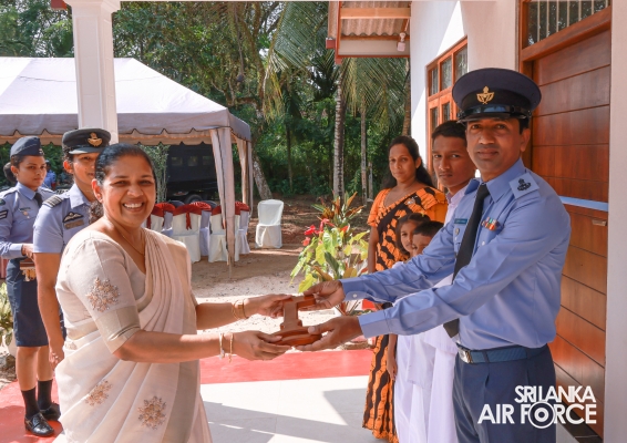 SLAF SEVA VANITHA UNIT HANDS OVER TWO NEWLY CONSTRUCTED HOUSES TO SLAF PERSONNEL