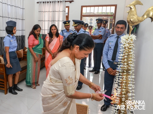 SLAF SEVA VANITHA UNIT HANDS OVER TWO NEWLY CONSTRUCTED HOUSES TO SLAF PERSONNEL