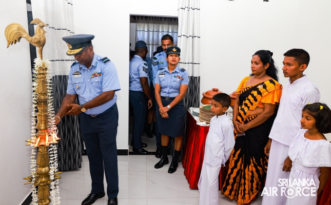 SLAF SEVA VANITHA UNIT HANDS OVER TWO NEWLY CONSTRUCTED HOUSES TO SLAF PERSONNEL