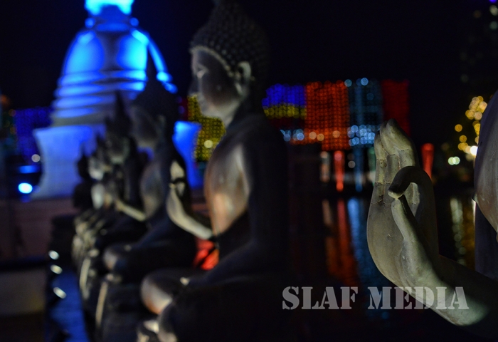 Commander of SLAF Switches On Lights at the Gangarama Vesak Kalapaya