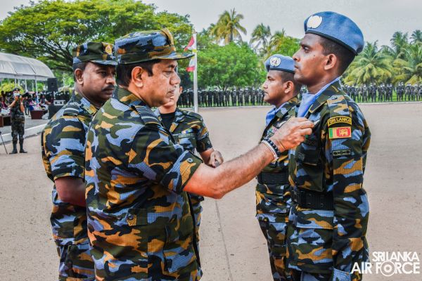 8TH CONTINGENT OF UN PEACEKEEPING MISSION TO THE CENTRAL AFRICAN REPUBLIC PASS OUT AT SLAF BASE KATUNAYAKE