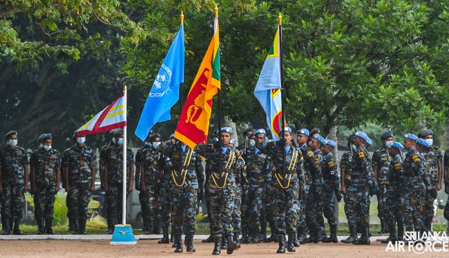 8TH CONTINGENT OF UN PEACEKEEPING MISSION TO THE CENTRAL AFRICAN REPUBLIC PASS OUT AT SLAF BASE KATUNAYAKE