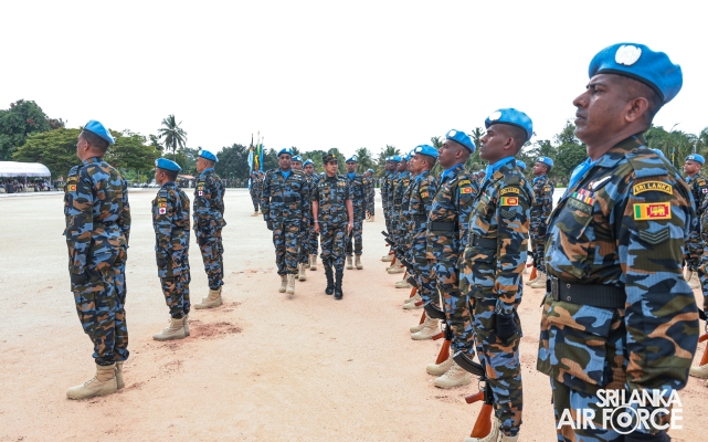 PASS OUT PARADE OF NO. 10 SLAF AVIATION CONTINGENT FOR UN PEACEKEEPING MISSION IN CENTRAL AFRICAN REPUBLIC