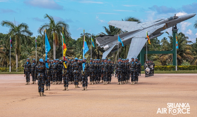 PASS OUT PARADE OF NO. 10 SLAF AVIATION CONTINGENT FOR UN PEACEKEEPING MISSION IN CENTRAL AFRICAN REPUBLIC