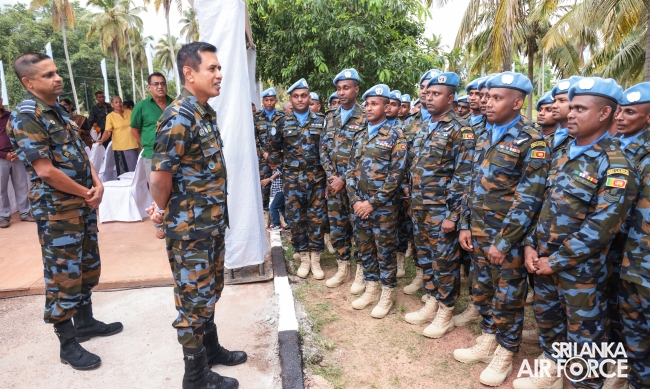 PASS OUT PARADE OF NO. 10 SLAF AVIATION CONTINGENT FOR UN PEACEKEEPING MISSION IN CENTRAL AFRICAN REPUBLIC