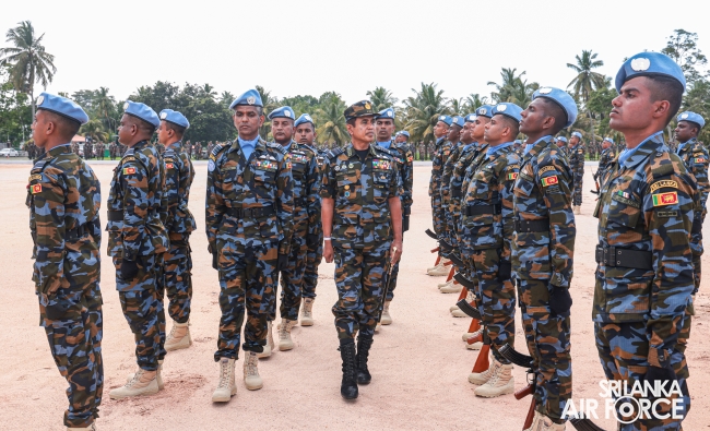 PASS OUT PARADE OF NO. 10 SLAF AVIATION CONTINGENT FOR UN PEACEKEEPING MISSION IN CENTRAL AFRICAN REPUBLIC
