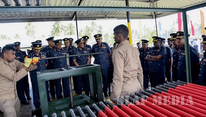 Commander Declared open Rubberized Coir Mattress and Waste Paper Recycling Facility at SLAF Base Katunayake