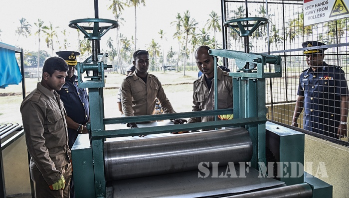 Commander Declared open Rubberized Coir Mattress and Waste Paper Recycling Facility at SLAF Base Katunayake