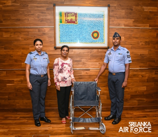 SLAF SEVA VANITHA UNIT DONATES WHEEL CHAIRS TO DESERVING FAMILY MEMBERS OF SERVICE PERSONNEL