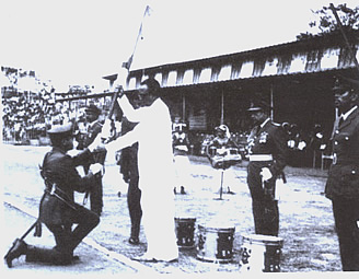 Presenting of the colour at 25th anniversary